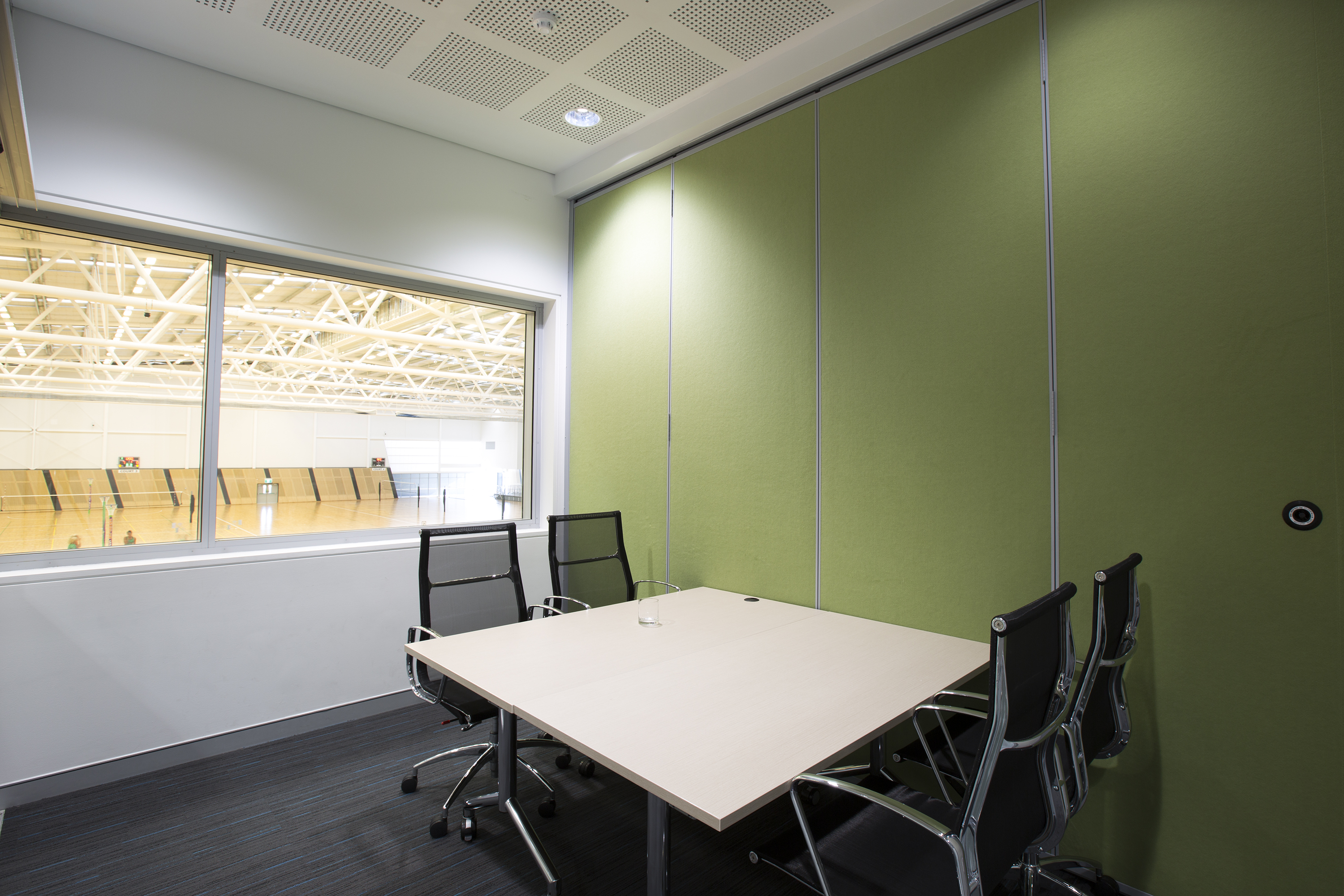 AphotoofasmallmeetingroomattheGoldNetballCentreinJolimontPerth