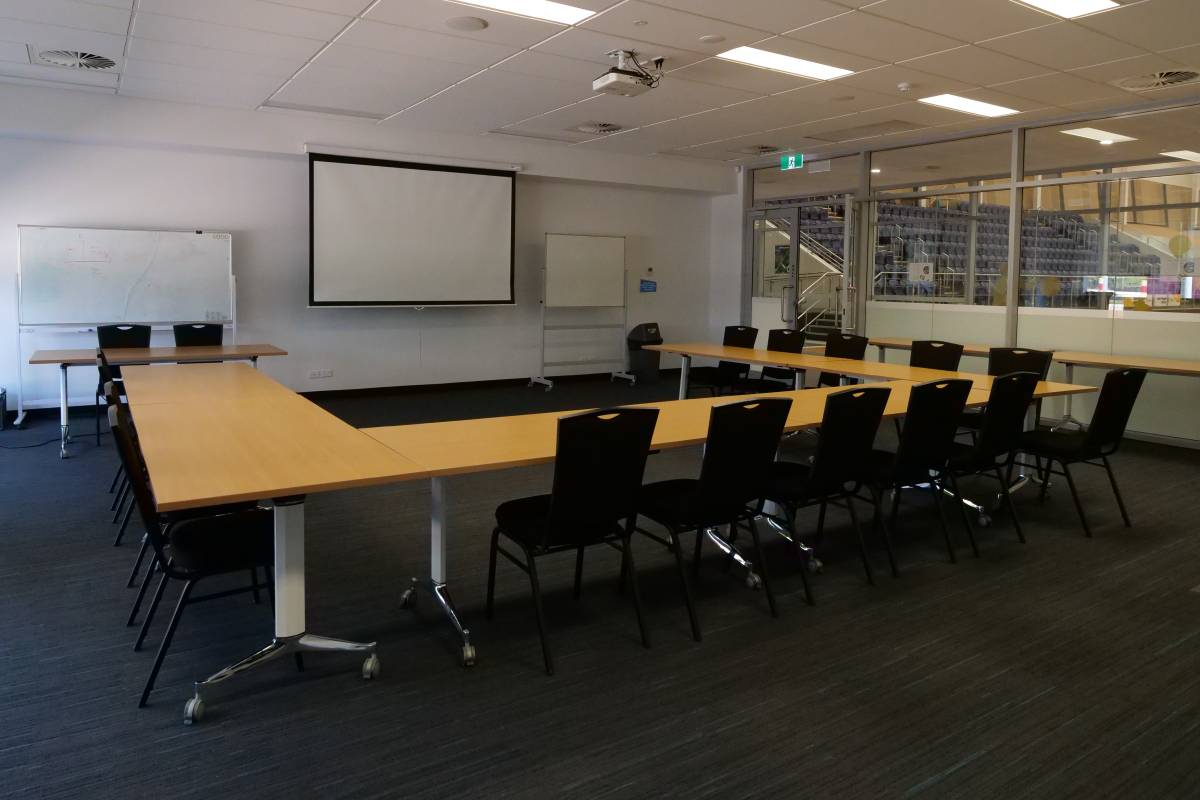 AphotooftheprogrmsroomusedformeetingsattheGoldNetballCentreinJolimontPerth