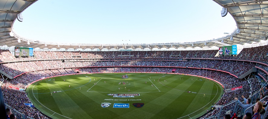 A Panoramic shot of Optus Stadium during the 2021 AFL Grand Final