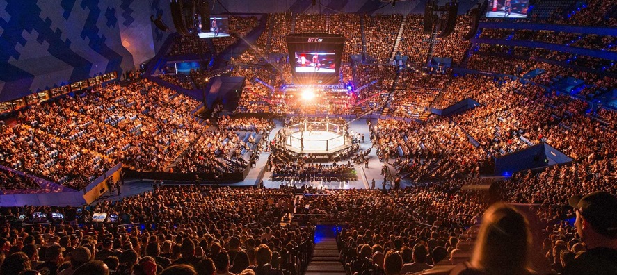 Fans watching UFC event at RAC Arena