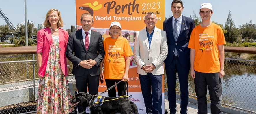 Organisers and competitors in the World Transplant Games at Optus Stadium